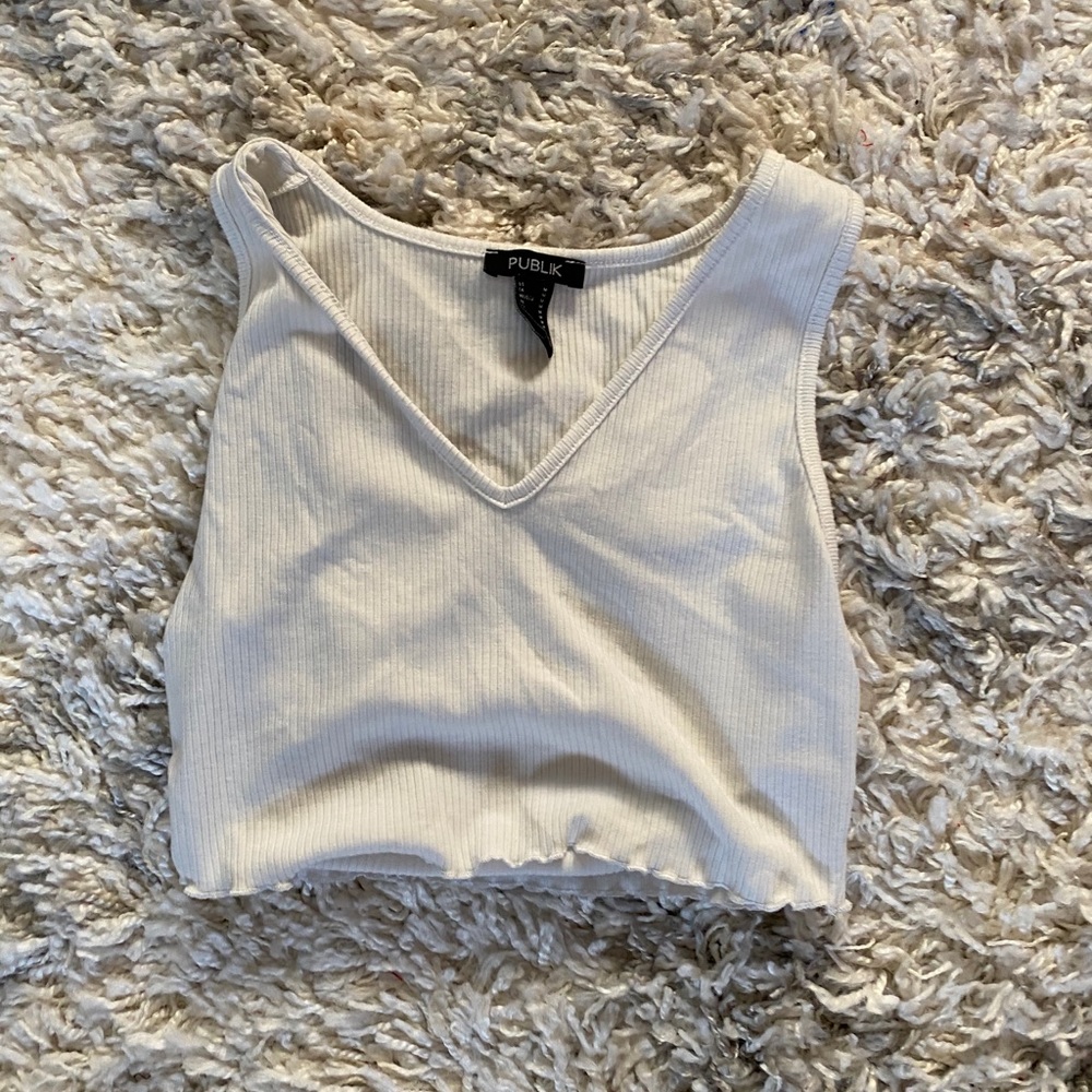 cropped white tank top